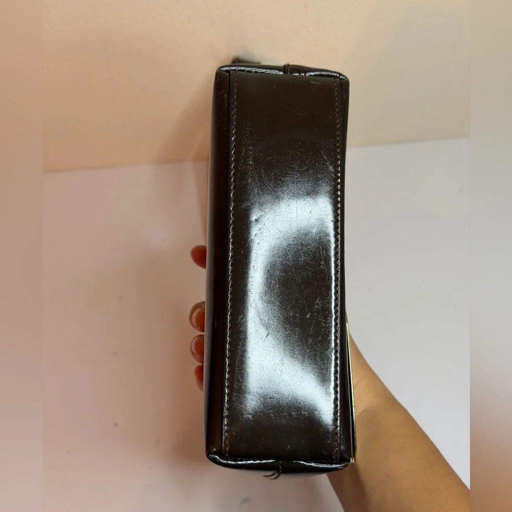 Vintage Gucci Shoulder Bag in Brown Enamel Leather PROJECT - Picture 7 of 16